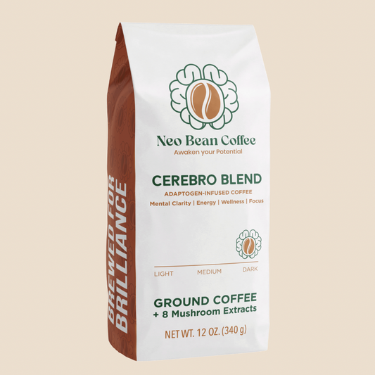 Neobean Cerebro Blend - Mushroom Coffee - Specialty Coffee with 8 Adaptogens