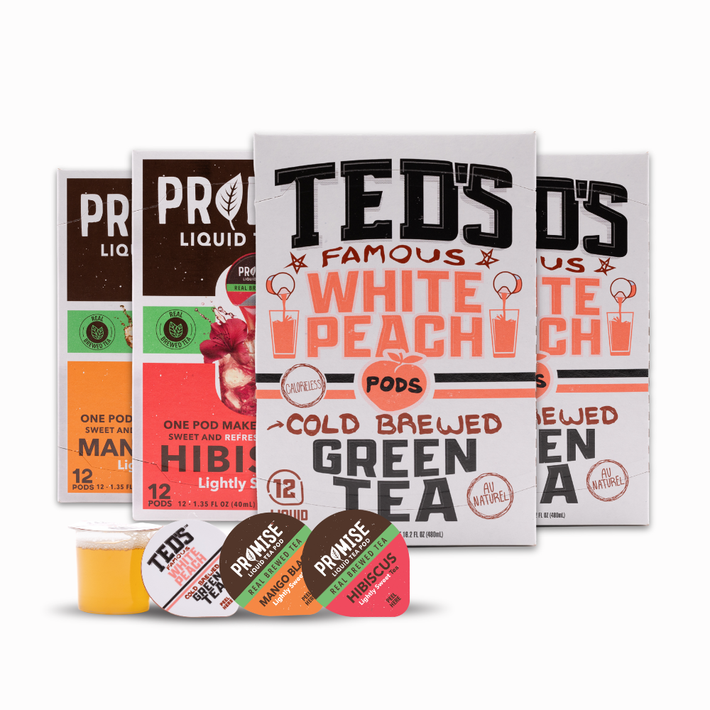 Tea Mix - Variety Pack - 48 Pods - Ted's Famous Tea (x2), Promise Tea Mango Black, Promise Tea Hibiscus