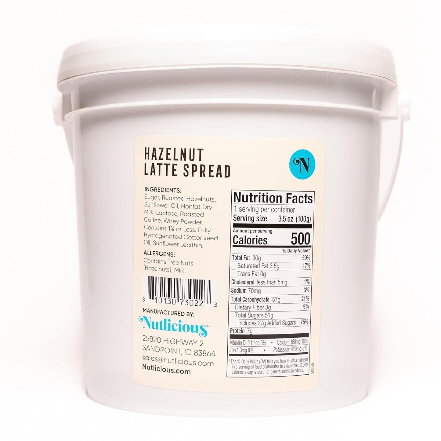 Nutlicious, Roasted Hazelnut and Roasted Coffee Latte Spread  (9 lb)