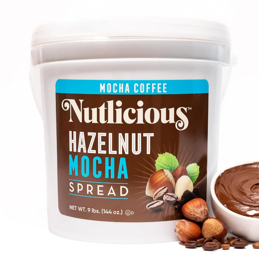 Nutlicious, Hazelnut Mocha Spread for Food Service Bucket, 9lb