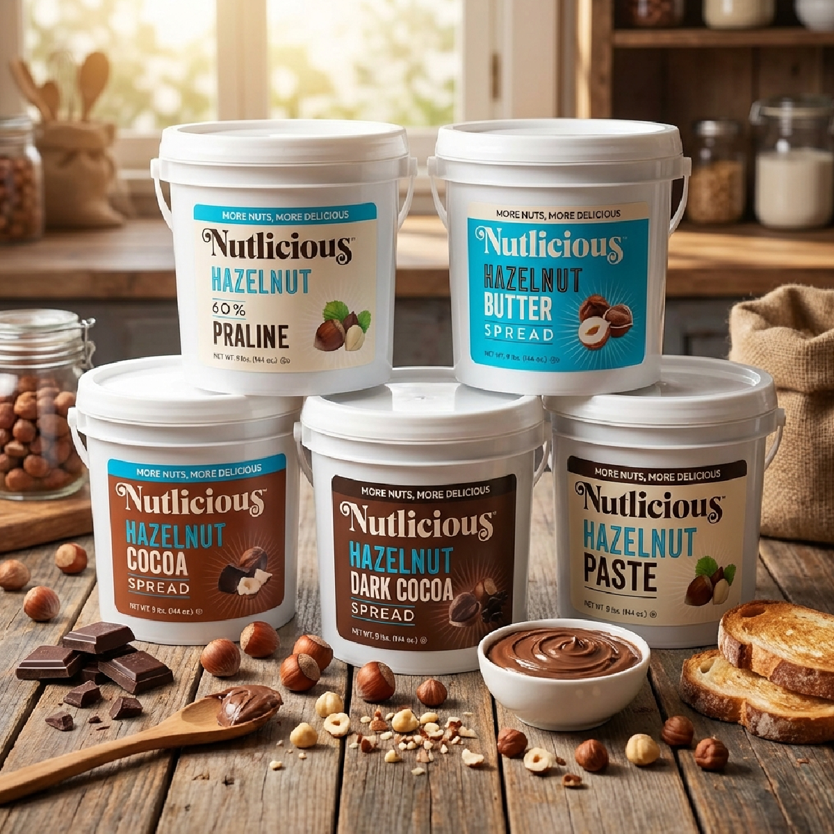 Nutlicious, Hazelnut for Food Service 60% Praline, 9lb