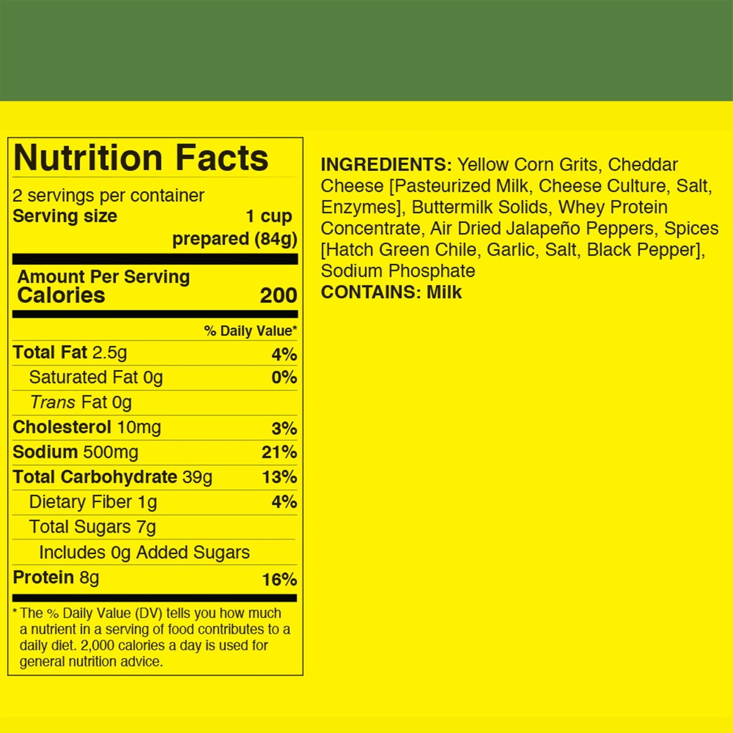 Jalapeño, Hatch Green Chile, Cheddar Grits