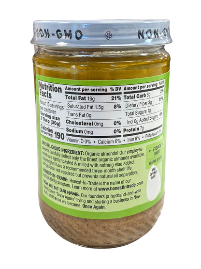 Almond Butter, Creamy, Organic, Lightly Toasted