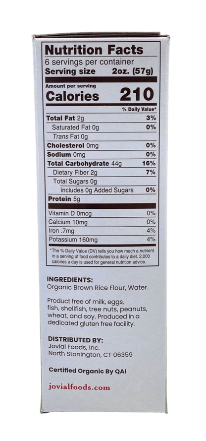 Fusilli, Brown Rice, Organic, Jovial, Gluten-Free