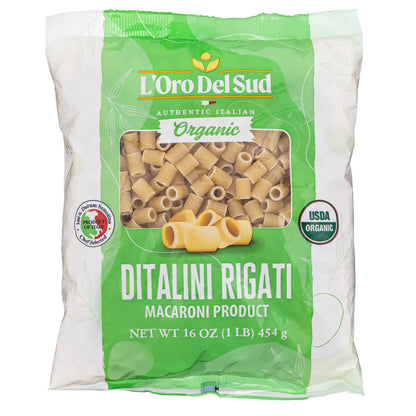 L'Oro Del Sud, Organic Ditalini Pasta, 20 Pack x 1 lb