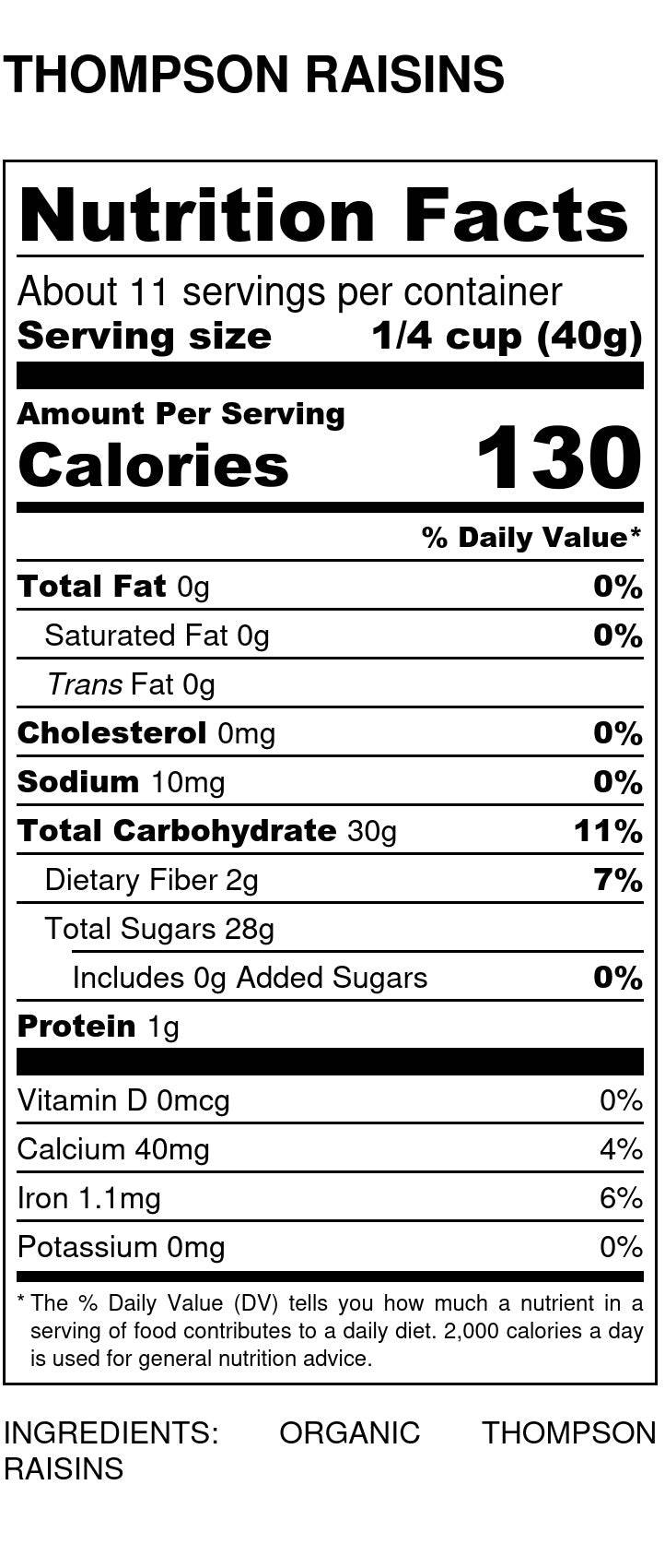 Raisins, Thompson, Organic
