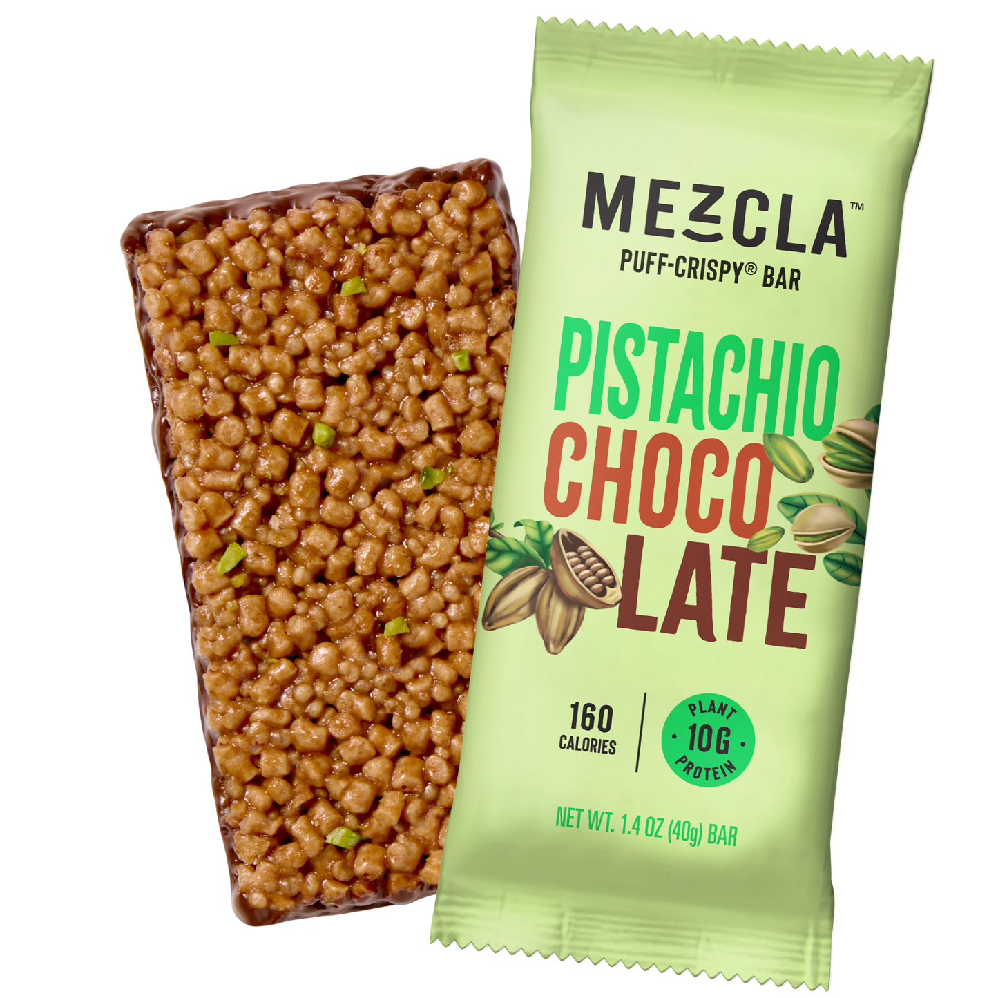 Mezcla Pistachio Chocolate Bars - 12 bars x 1.4 oz case