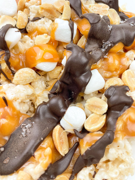 Crispie Clusters - Dark Chocolate, Caramel, Peanuts, & Sea Salt (Original w. Peanuts)