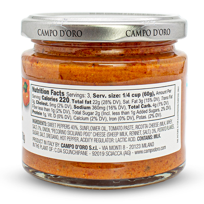 Campo D'Oro, Pepper and Ricotta Pesto with Pecorino, 6.35oz