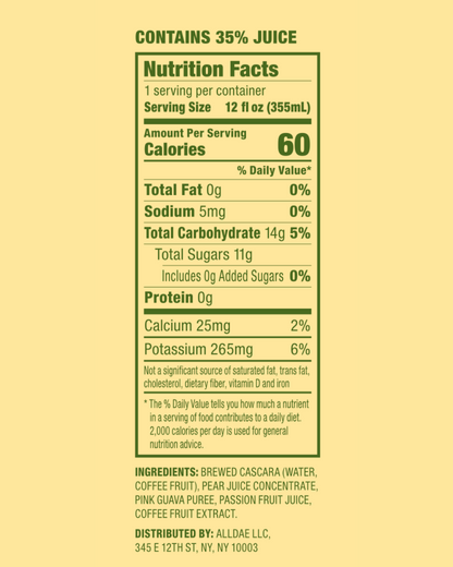 AllDae Passionfruit Guava Superfruit Soda Can - 12 cans x 12 oz case