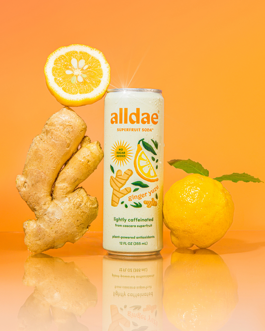 AllDae Ginger Yuzu Superfruit Soda Can - 12 cans x 12 oz case
