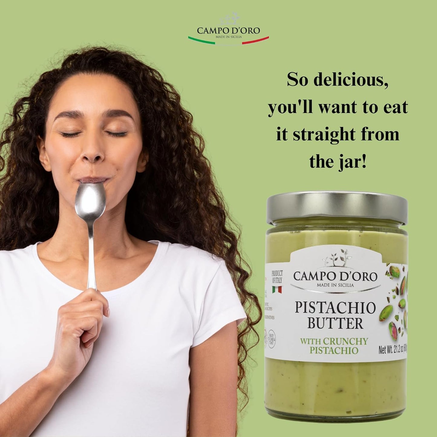 Campo D'Oro, Crunchy Pistachio Butter Cream, 21.2oz