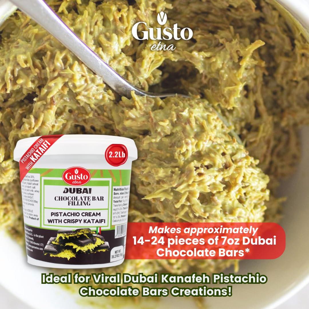 Gusto Etna Dubai Chocolate Pistachio Filling – 30% Pistachio, 2.2 lb