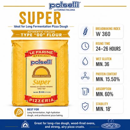 Polselli, Super Tipo 00 Pizza Flour, 11 lb (5 kg)