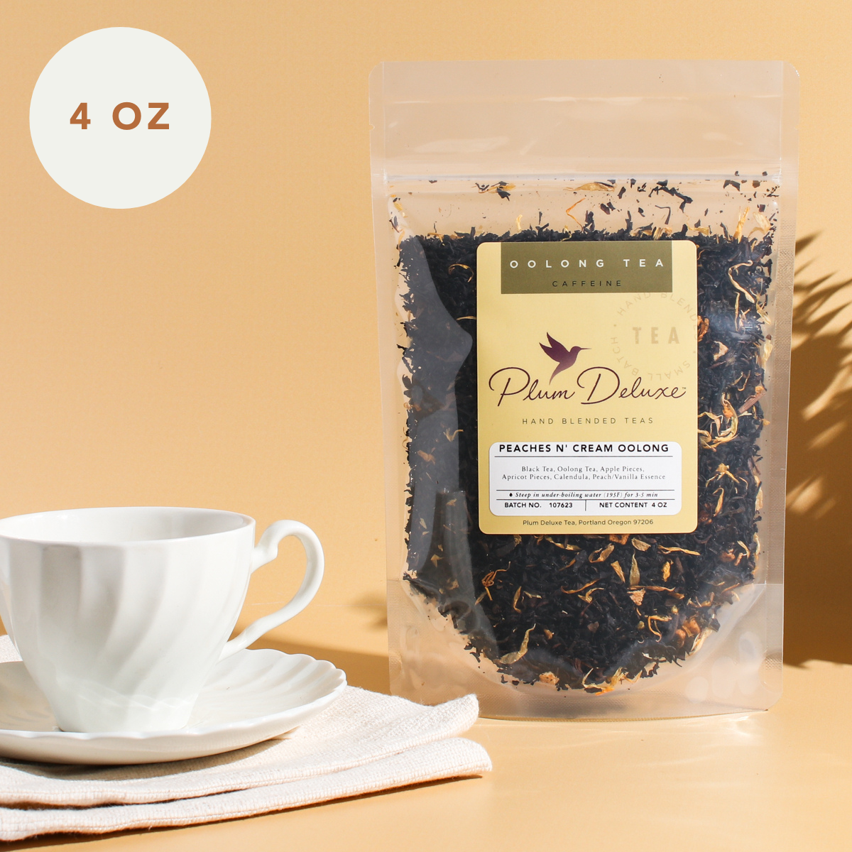 Plum Deluxe Tea Peaches 'n' Cream Oolong Tea (Peach-Vanilla)