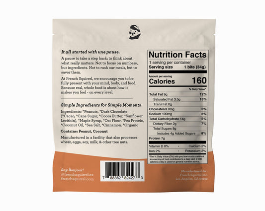 French Squirrel Berets: Peanut Butter Chocolate Protein Bites Pack - 12 Packs x 1 Piece case