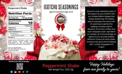 Peppermint Shake 5.5 oz  Holiday Limited Edition
