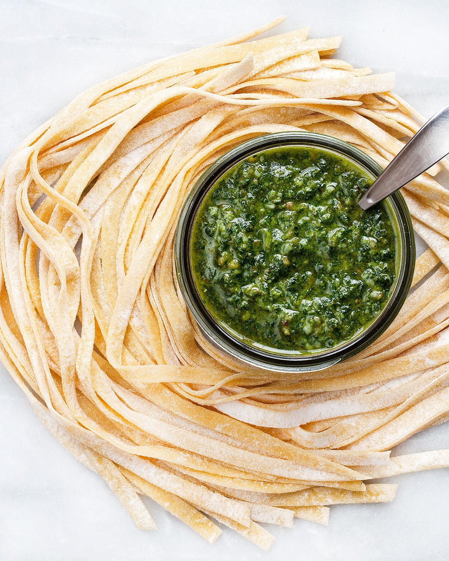 Garlic Scape and Hazelnut Pesto Sauce
