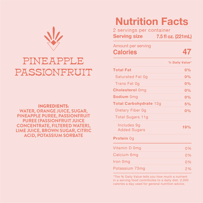 Root Elixirs Sparkling Pineapple Passionfruit Premium Cocktail Mixer- 8 Cans 7.5 oz