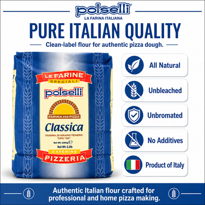 Polselli Classica Tipo 00 Pizza Flour, Authentic Neapolitan Pizza Flour, 5 kg (11 lb)