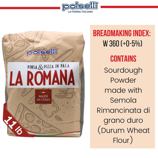 Polselli, La Romana Pinsa & Pizza in Pala Flour, Tipo 0 Flour, 11 lb (5 kg)
