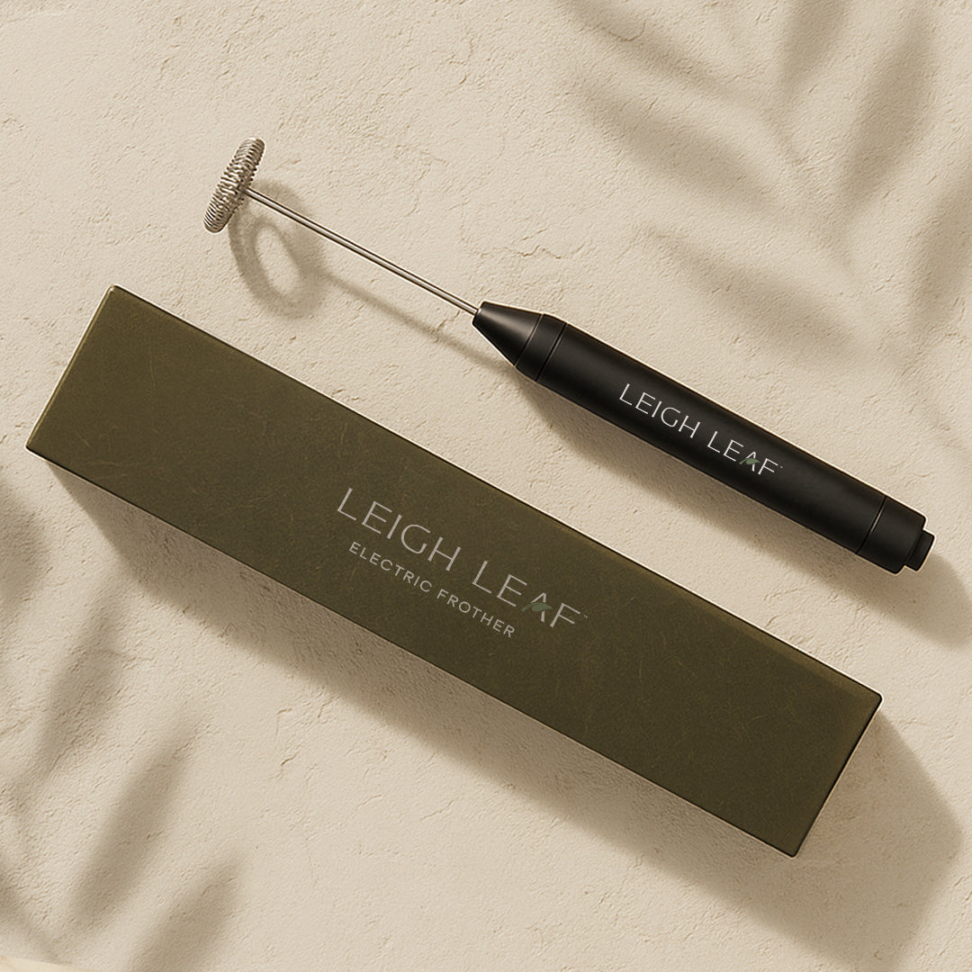 Leigh Leaf Electric Matcha Whisk - High-Quality Stainless Steel Frother for Matcha, Coffee & More