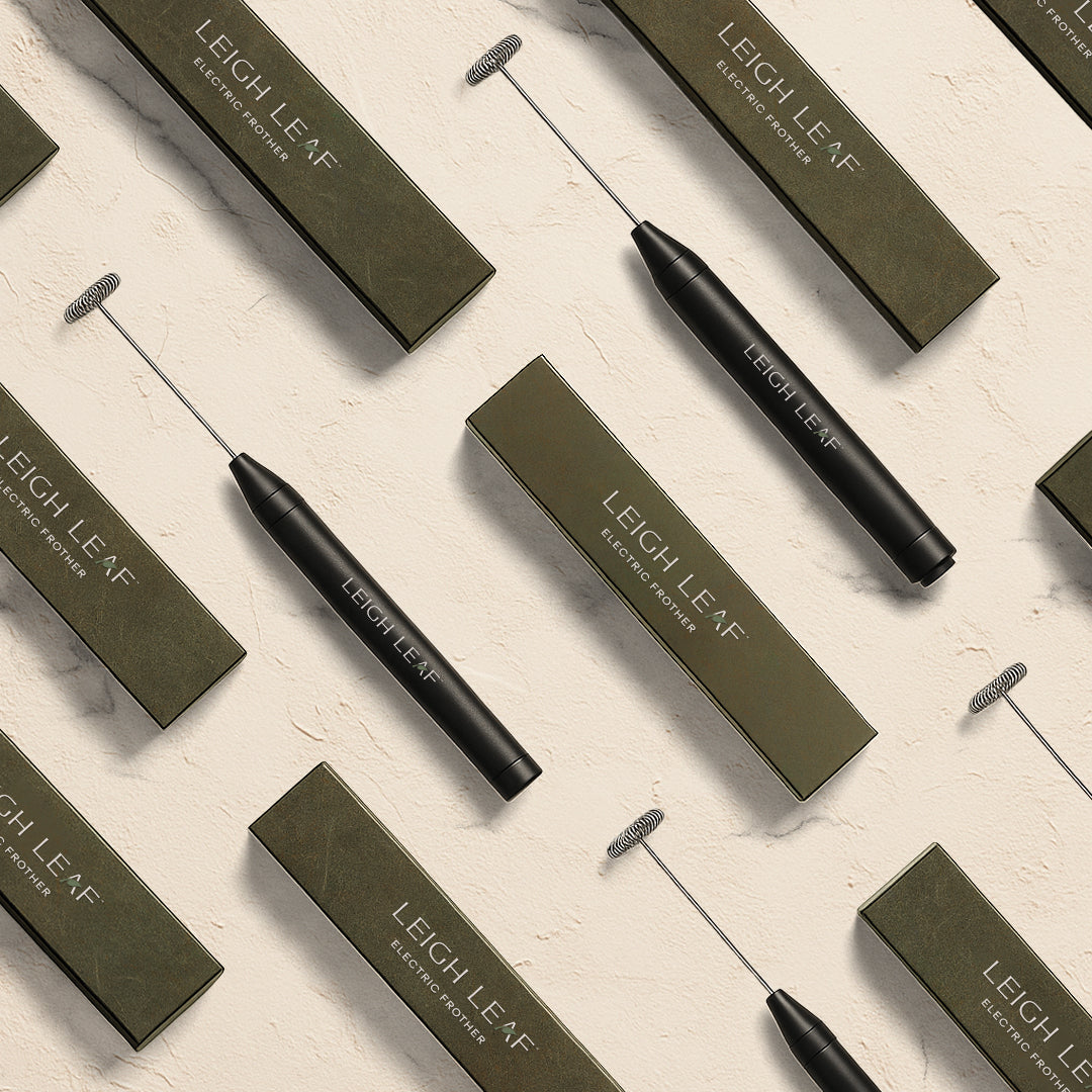 Leigh Leaf Electric Matcha Whisk - High-Quality Stainless Steel Frother for Matcha, Coffee & More