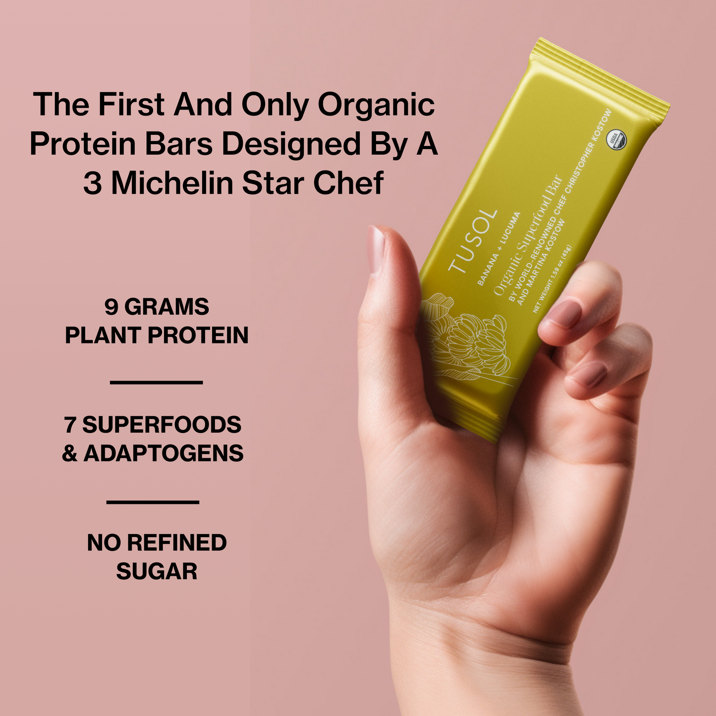 TUSOL Wellness Organic Protein + Superfood Bars