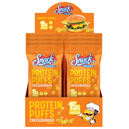 Cheeseburger Protein Puffs Single Serving - 8-Pack Box