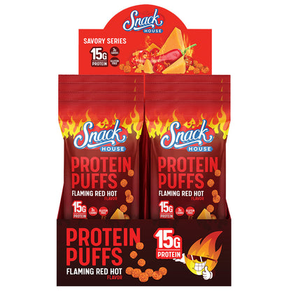 Flaming Red Hot Protein Puffs Single Serving - 8-Pack Box