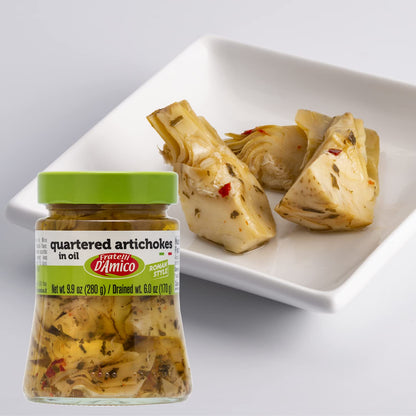 Fratelli D'Amico Quartered Artichokes In Oil "Roman Style", 9.9oz (280 g)