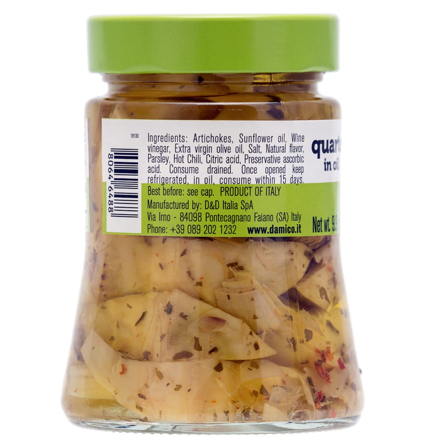 Fratelli D'Amico Quartered Artichokes In Oil "Roman Style", 9.9oz (280 g)