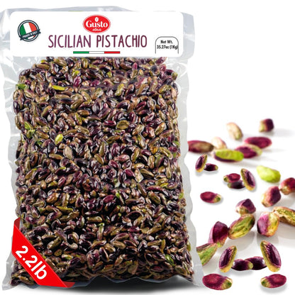 Gusto Etna Certified Sicilian Pistachios from Bronte – Raw, Shelled, Unsalted – 2.2 lb