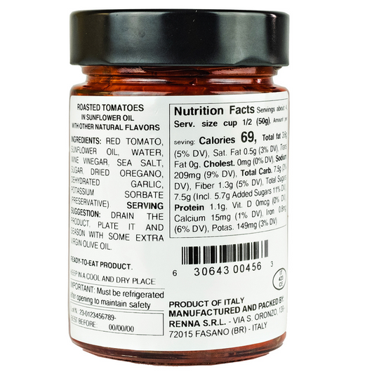 SALE! Renna, Fire Grill Roasted Tomatoes In preserved in oil, 10.58oz