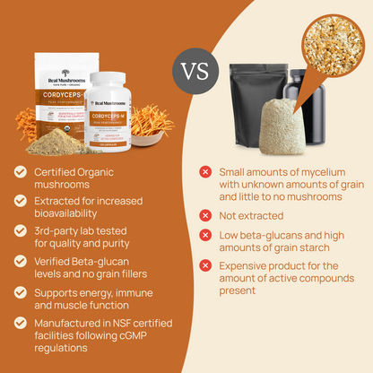 Organic Cordyceps Extract Capsules by Real Mushrooms