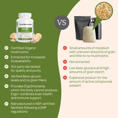 Ergo+ Ergothioneine Supplement by Real Mushrooms
