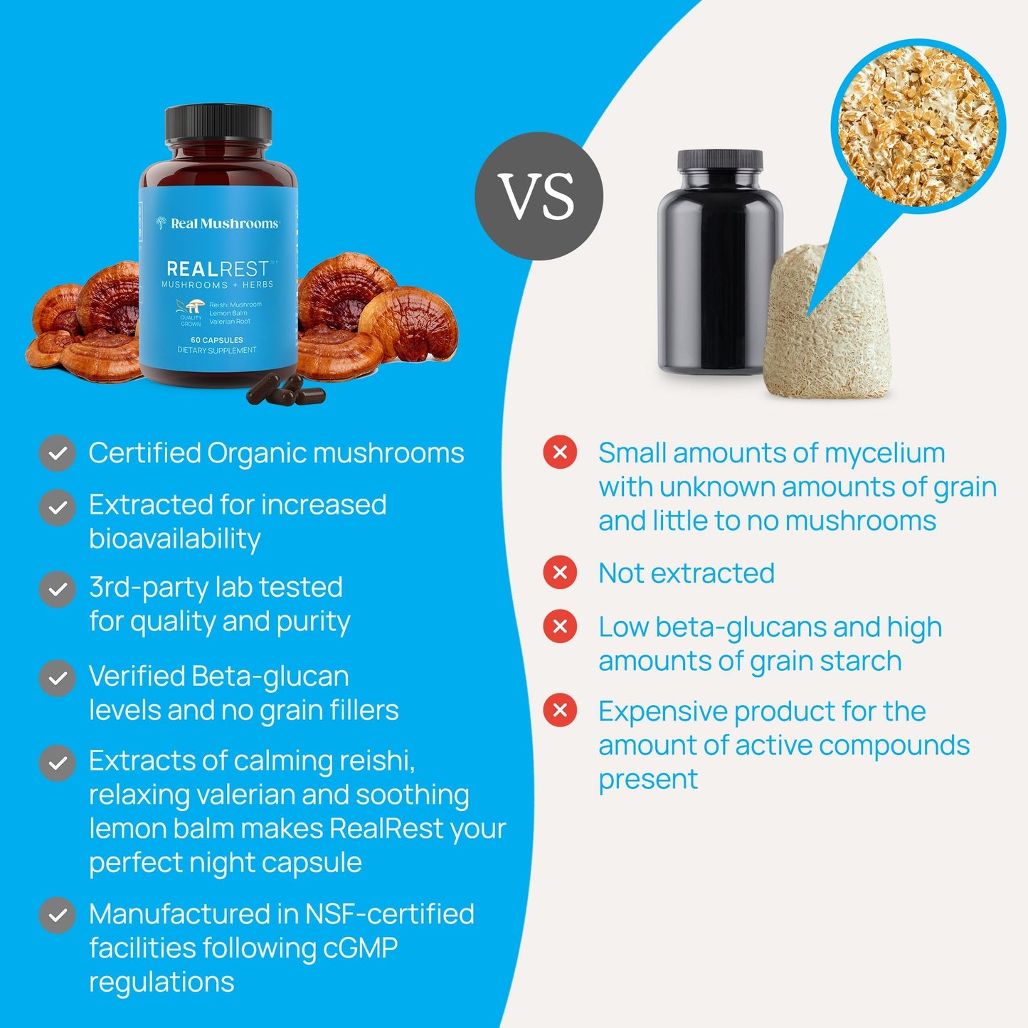 RealRest - Reishi, Valerian and Lemon Balm by Real Mushrooms