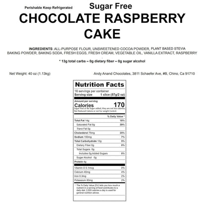 Andy Anand Sugar Free Raspberry Chocolate Coconut Cake Exquisite 9"with Real Chocolate Truffles: Delectable Dessert Baked in Homemade Style In Sugar Free Bakeries - 2.8 lbs