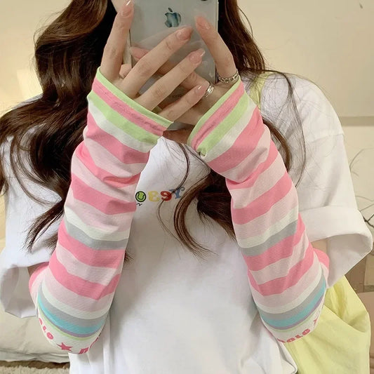 Rainbow Striped Arm Sleeves