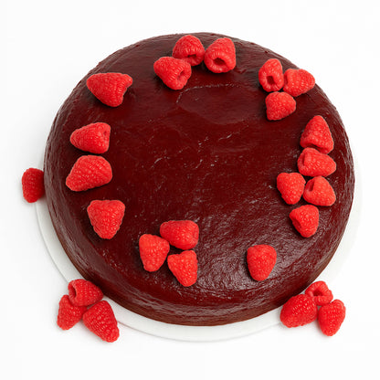 Andy Anand Sugar Free Raspberry Chocolate Truffle Cake 9" with Real Chocolate Truffles: Amazing Freshly Baked Cakes For Sale,  Creamy, Moist & Delectable - 2.8 lbs