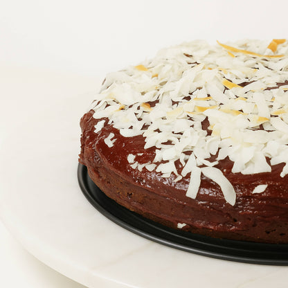 Andy Anand Exquisite 9" Gluten Free Raspberry Chocolate Truffle Coconut Cake 9" with Real Chocolate Truffles: Always Made in Small Batches with Fresh Ingredients - 2.8 lbs