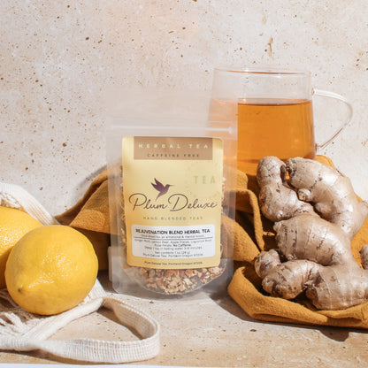 Plum Deluxe Tea Rejuvenation Blend Herbal Tea (Ginger - Lemon)