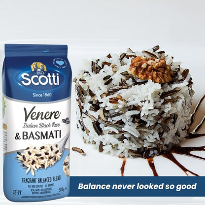Riso Scotti, Venere Italian Black Rice & Basmati Rice, 17.6 oz (500 g)