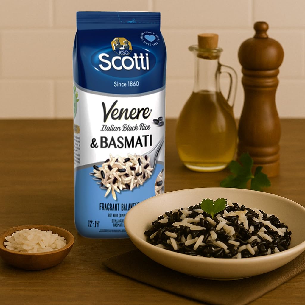 Riso Scotti, Venere Italian Black Rice & Basmati Rice, 17.6 oz (500 g)