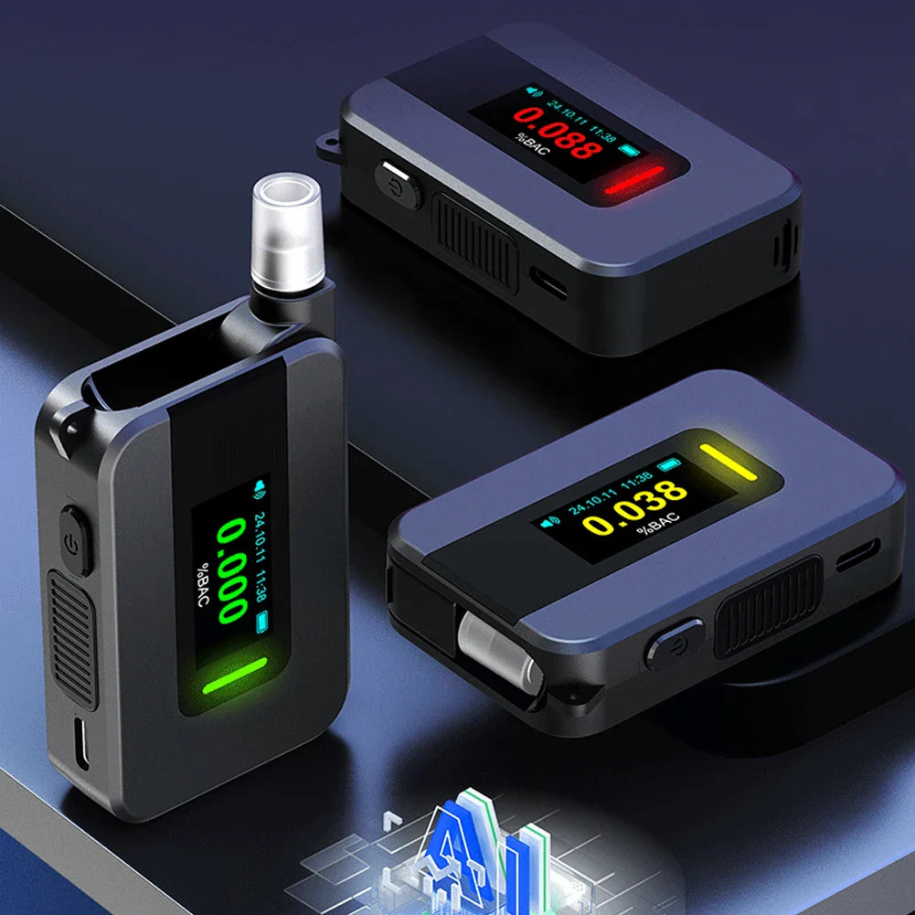 Electrochemical Alcohol Tester Voice Report Non-Contacting Electronic Breathalyzer Portable Alcohol Meter for Professional Use