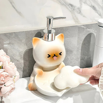 Kawaii Cat Lotion Dispenser & Soap Dish