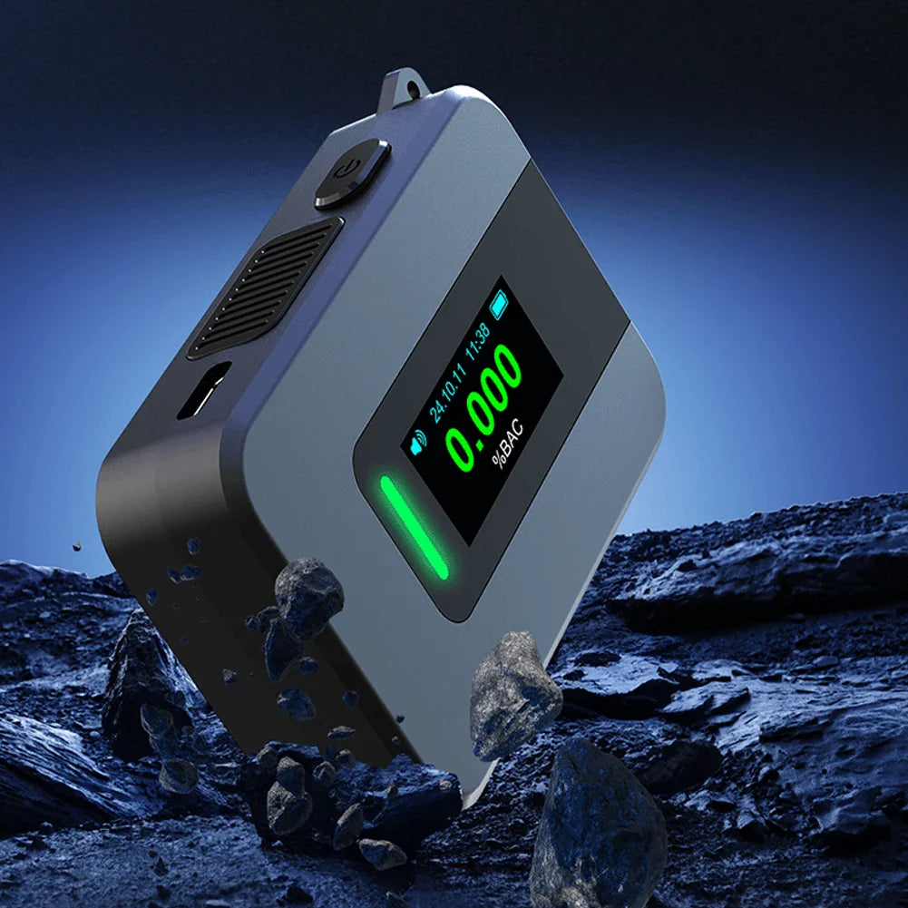 Electrochemical Alcohol Tester Voice Report Non-Contacting Electronic Breathalyzer Portable Alcohol Meter for Professional Use
