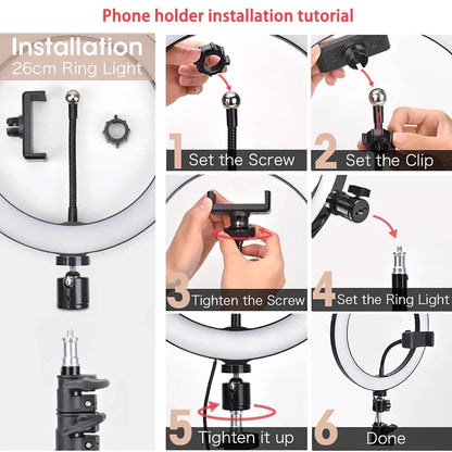26cm LED Selfie Ring Lamp Photographic Selfie Ring Lighting