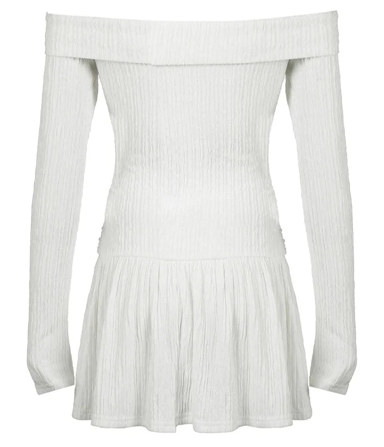Cute Off Shoulder Long Sleeve Dress