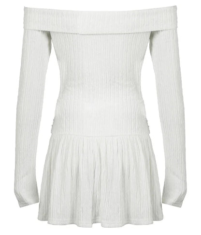 Cute Off Shoulder Long Sleeve Dress